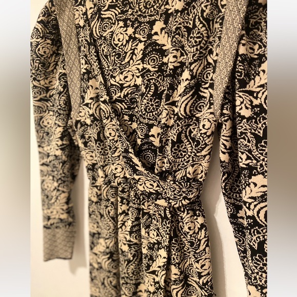 Zara Knit Draped Jacquard Mini Dress Carmel - Picture 8 of 11